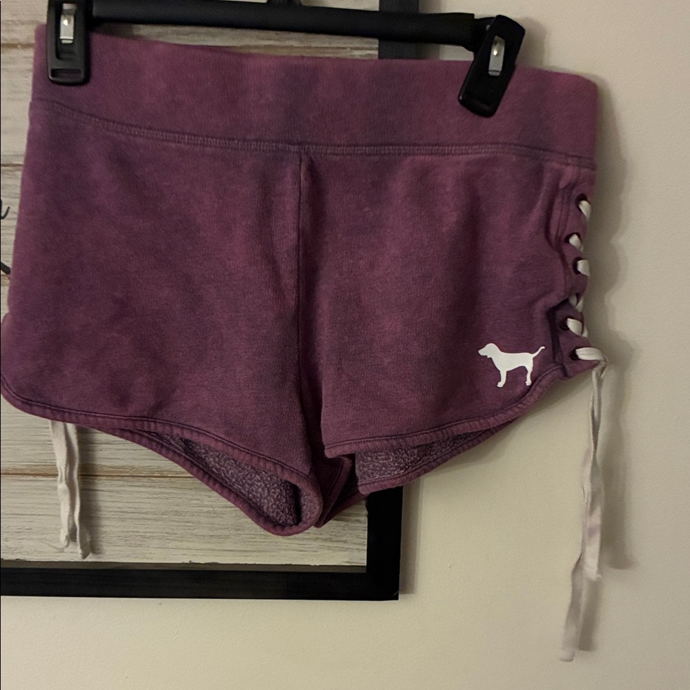 Victoria's Secret Purple Lace-Up Athletic Shorts